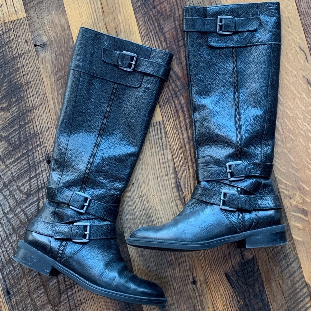 Black Leather Riding Boots